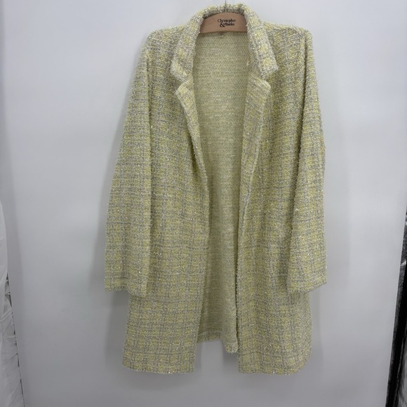 MELLODAY Jackets & Blazers - Melloday Plaid Knit Coat‎ Sweater Blazer Womans 1X Bright Yellow